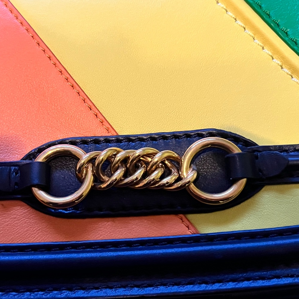 Burberry Runway Rainbow Stripe Crosslink Chain Bag Made in Italy w/Card Dust Bag - Picture 5 of 16